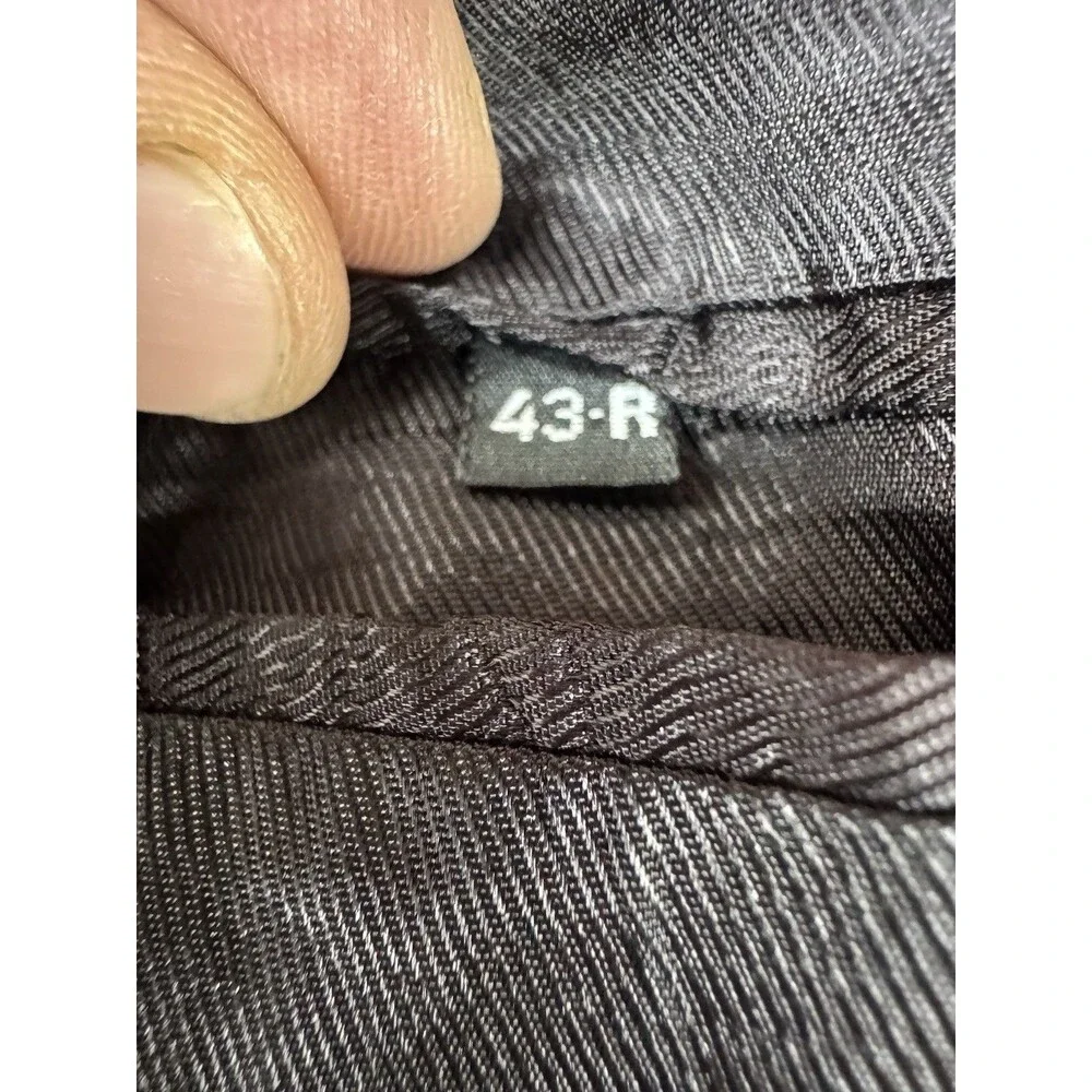 Andrew Fezza Mens Blazer Jacket Solid Black Size 43R Super 100’s Luxury Wool